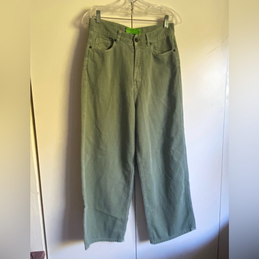 Sandrine Rose X Free People Wide Leg Pant Jeans Size 27 Army Green